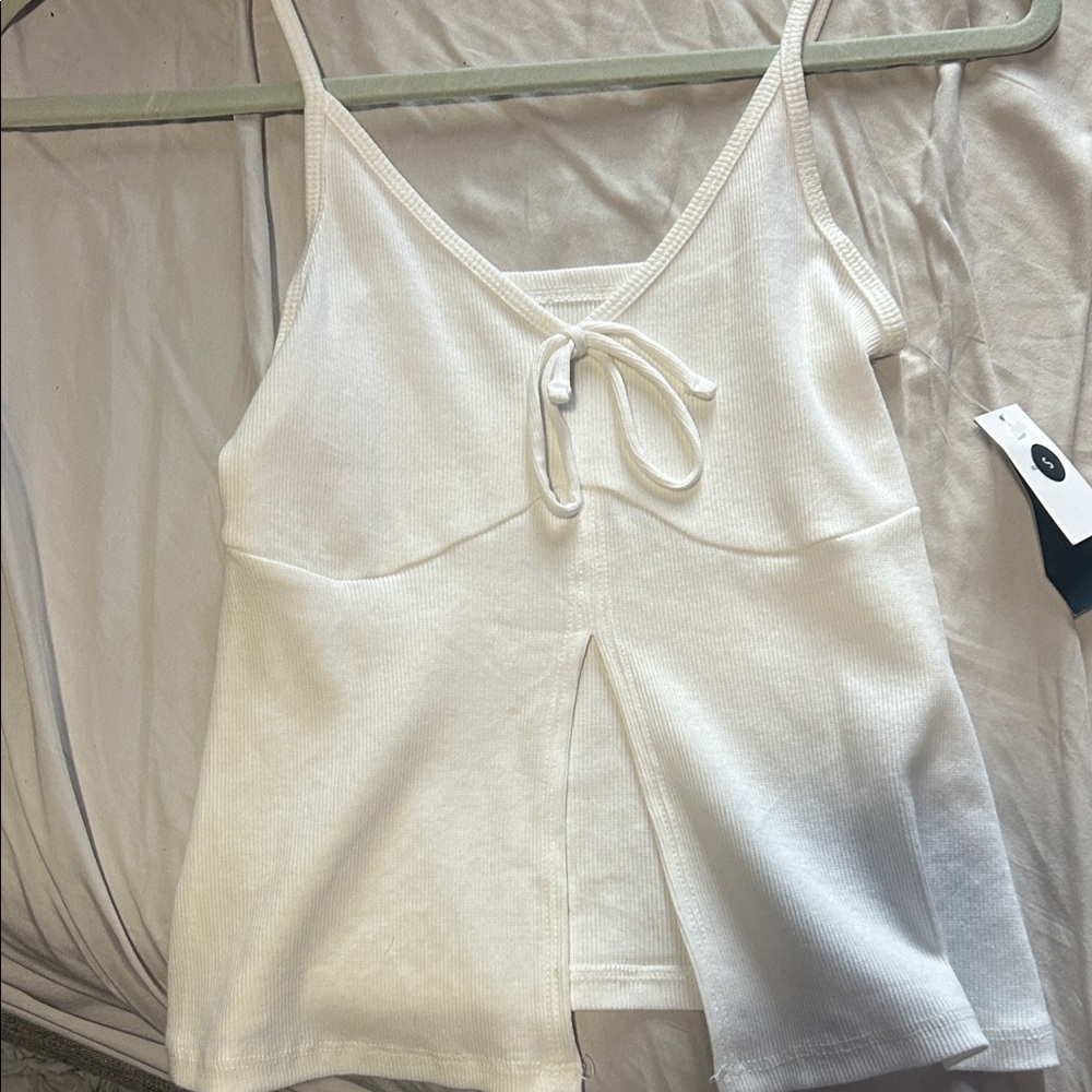Hollister White Camisole with Front Tie